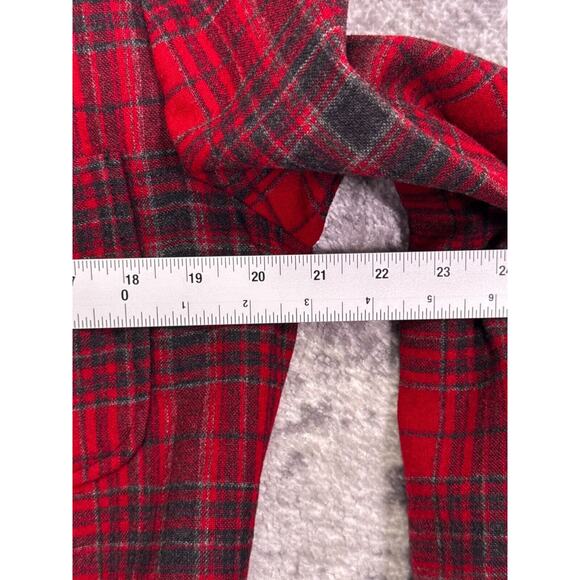 Vintage Pendleton Jacket Large Mens Red Plaid Wool Flannel Blazer Shirt - Picture 6 of 9